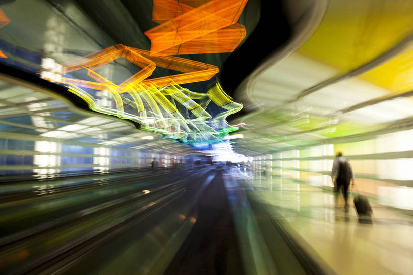 机场,横图,彩色,室内,特写,白天,旅游,建筑,美国,游客,图片,扶梯,通道,交通,辉煌,候机厅,现代建筑,航站楼,旅游胜地,运输,摄影,文明,细节,发展,芝加哥,繁荣,旅行,芝加哥机场,bj174