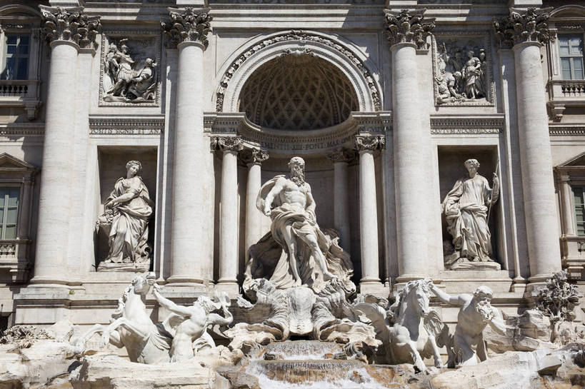 横图,彩色,室外,白天,旅游,度假,名胜古迹,标志建筑,地标,建筑,喷泉,雕塑,意大利,罗马,遗迹,艺术,雕像,图片,古城,建筑群,古典,古迹,文物,娱乐,建设,古建筑,地标建筑,享受,休闲,旅游胜地,放松,摄影,文明,古文明,世界文化遗产,许愿池,旅行,传统文化,bj174
