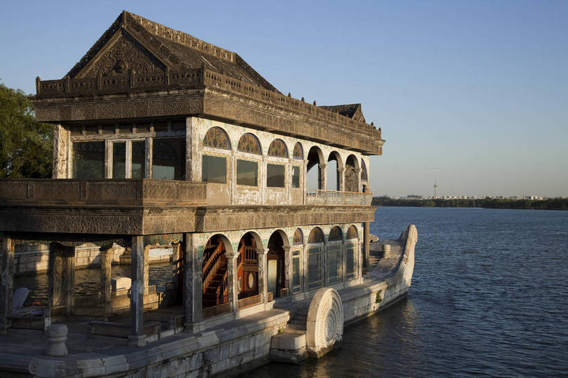 无人,颐和园,横图,彩色,室外,白天,旅游,度假,湖,名胜古迹,船,北京,中国,图片,娱乐,享受,休闲,旅游胜地,放松,摄影,古代建筑,文明,昆明湖,古代文明,石舫,旅行,bj174