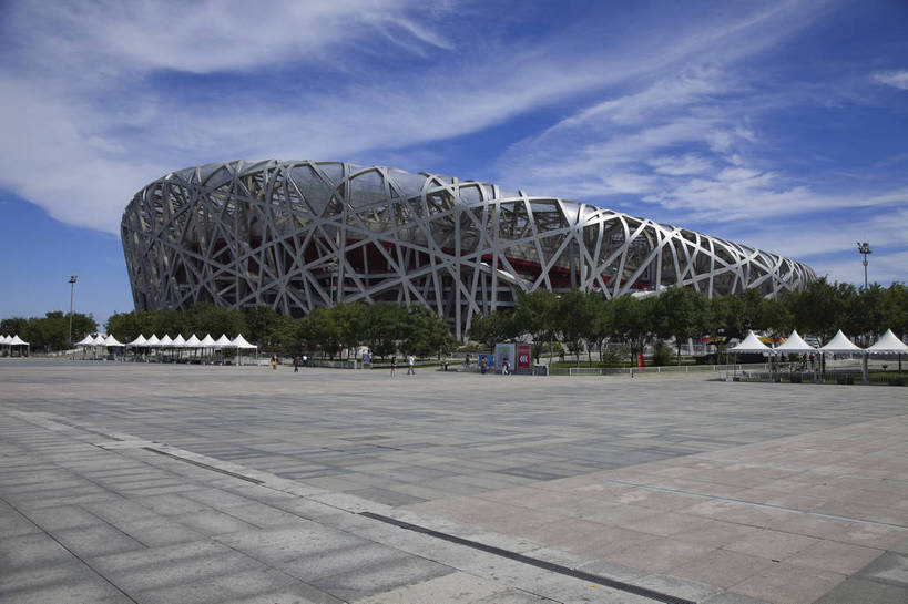 无人,公园,横图,彩色,室外,白天,旅游,城市风光,城市,建筑,北京,中国,鸟巢,图片,建筑群,辉煌,现代建筑,旅游胜地,摄影,文明,发展,国家体育场,奥运场馆,繁荣,旅行,奥林匹克公园,bj174