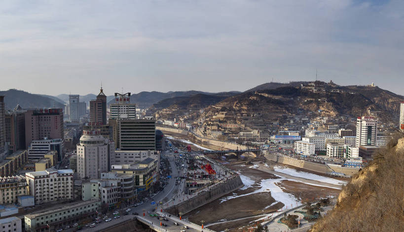 无人,横图,全景,俯视,旅游,山,建筑,中国,乡村,城镇,农村,民居,村庄,旅游胜地,村落,文明,中国文化,陕西,延安,屯子,墟落,山城,旅行,居住区,bj174