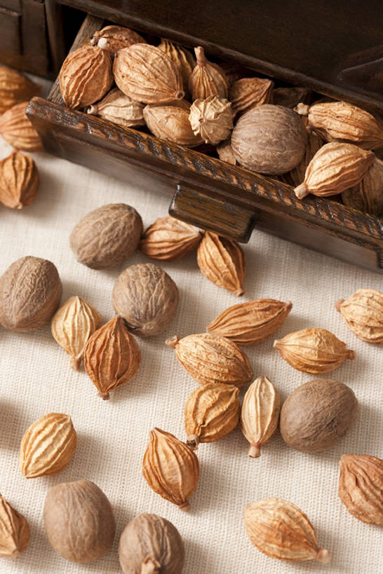 无人,竖图,特写,静物,抽屉,许多,干燥,香料,食品,很多,饮食,肉豆蔻,彩图,砂仁,香砂,bj175