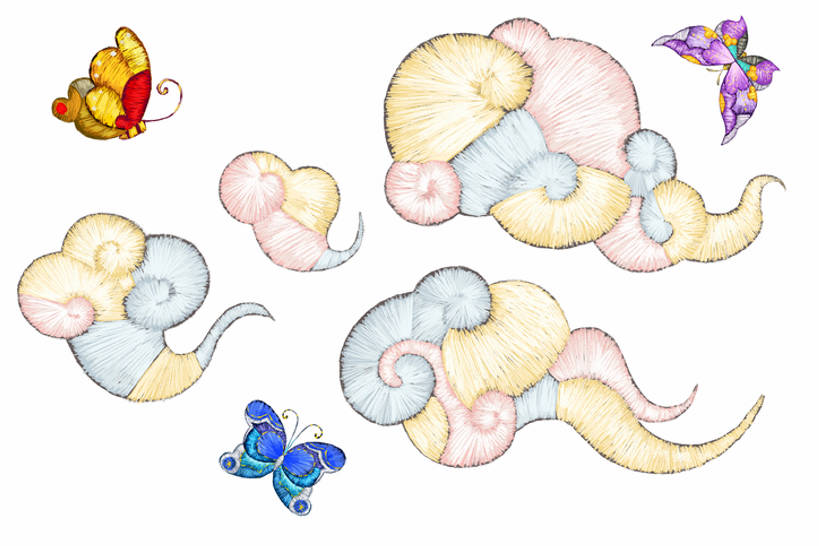 无人,横图,彩色,插画,留白,抠图,白色背景,数码,科技,蝴蝶,刺绣,阴影,艺术,网络,云,高光,几何,计算机图形,合成,图画,飞,传统,画,祥云,春天,五颜六色,色彩斑斓,电脑合成图,数码合成图,风格,合成图,中国文化,五彩缤纷,漫画,写实,具体,具象,五彩斑斓,五光十色,美术工艺,设计,画画,传统文化,插图,bj175