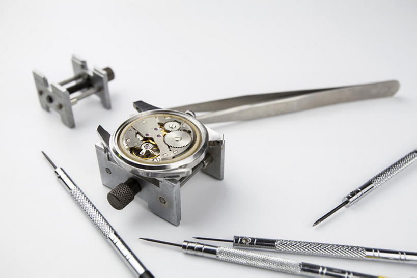 无人,横图,特写,静物,北京,中国,亚洲,灰色背景,工具,镊子,器材,手表,摄影,修理,腕表,东亚,机件,彩图,影棚拍摄,bj175