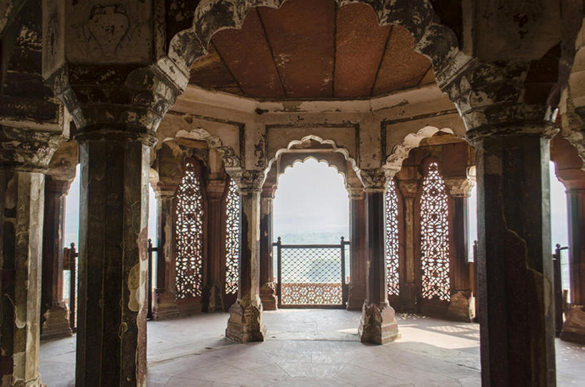 无人,横图,室内,白天,别墅,阳台,建筑,印度,亚洲,城堡,摄影,建造,要塞,华贵,阿格拉,阿格拉城堡,彩图,建筑结构,bj175