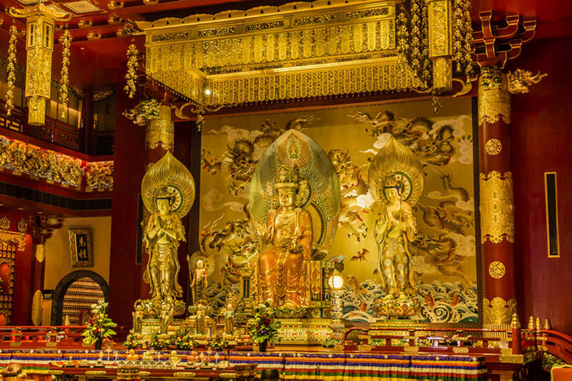 无人,寺庙,横图,室内,新加坡,亚洲,佛像,唐人街,宗教,佛教,bj175