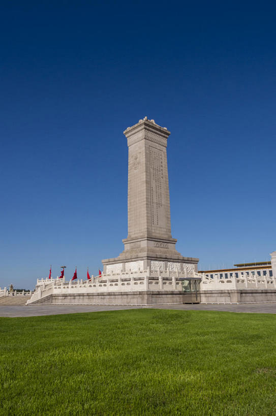 竖图,室外,白天,旗帜,北京,天安门广场,中国,亚洲,地形,纪念碑,风景,天空,东亚,人民英雄纪念碑,bj175