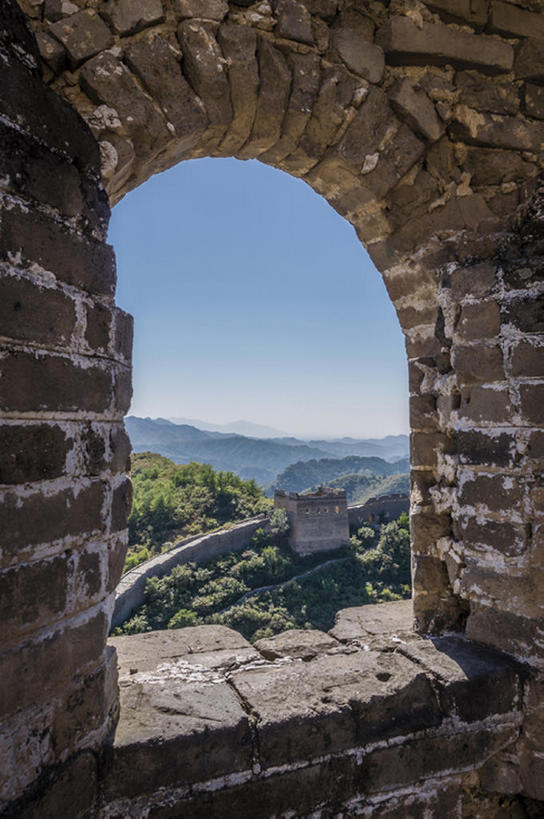 竖图,室外,白天,窗户,长城,中国,墙,天空,东亚,河北省,金山岭,bj175