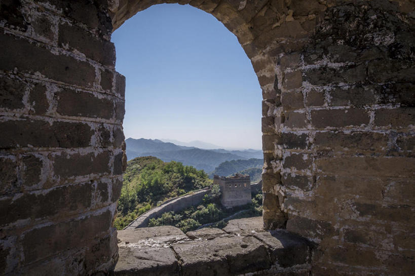 横图,室外,白天,窗户,长城,中国,墙,天空,东亚,河北省,金山岭,bj175