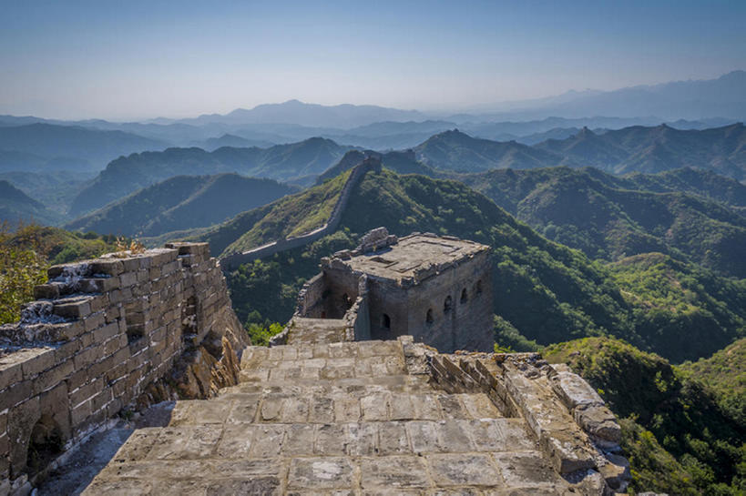 横图,室外,白天,山,长城,中国,墙,地形,风景,天空,东亚,河北省,金山岭,bj175