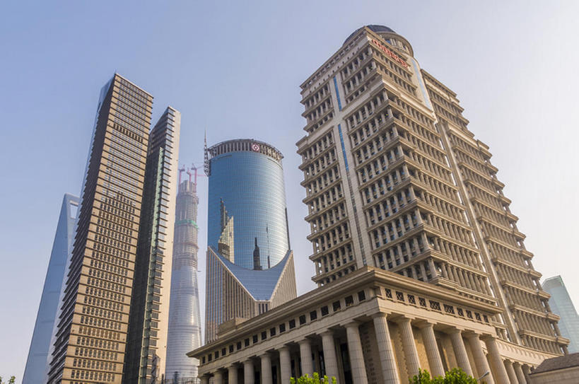 高楼大厦,横图,室外,白天,上海,中国,亚洲,地形,风景,天空,建造,金融中心,陆家嘴,浦东新区,东亚,bj175