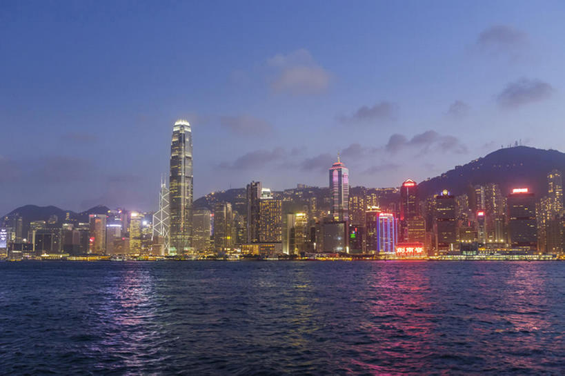 高楼大厦,横图,室外,夜晚,夜景,香港,中国,亚洲,风景,天空,建造,照亮,东亚,香港岛,海,bj175