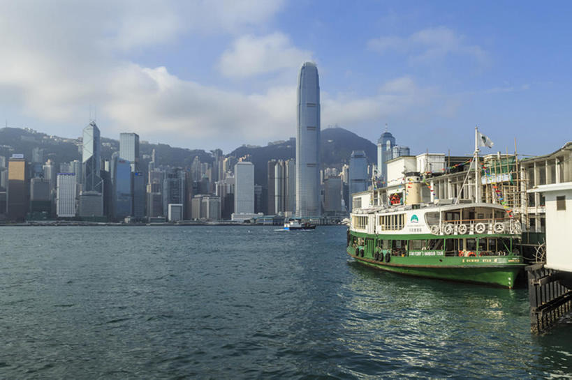 高楼大厦,横图,室外,白天,海洋,船,香港,中国,亚洲,城镇,风景,天空,建造,渡轮,东亚,香港岛,bj175