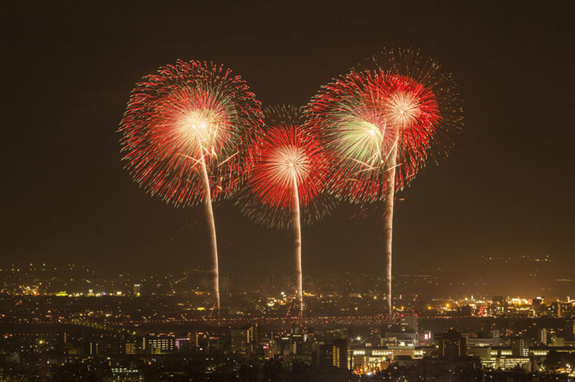 横图,室外,夜晚,爆炸,日本,亚洲,天空,焰火,夏天,东亚,本州,本州岛,日本国,中部地方,新潟,新潟县,bj175