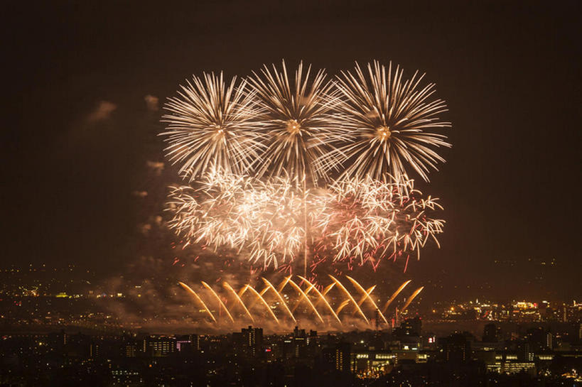 横图,室外,夜晚,爆炸,日本,亚洲,天空,焰火,夏天,东亚,本州,本州岛,日本国,中部地方,新潟,新潟县,bj175