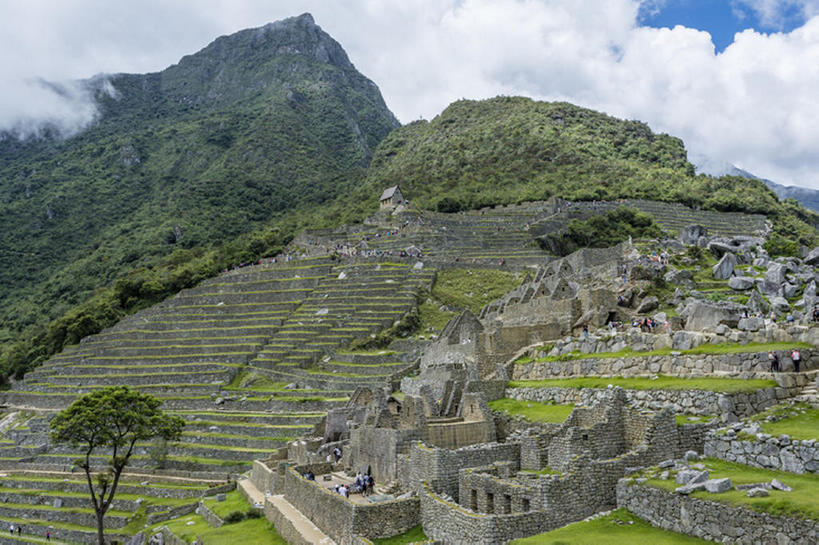 无人,横图,山,秘鲁,文化遗产,云,石墙,世界遗产,遗址,天空,南美,马丘比丘,联合国教科文组织,bj175
