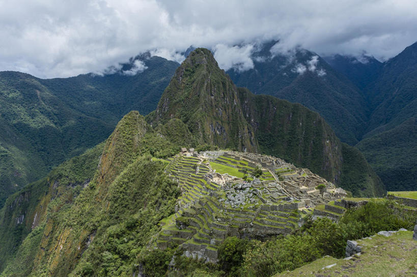 横图,山,秘鲁,文化遗产,云,石墙,世界遗产,遗址,天空,南美,马丘比丘,联合国教科文组织,bj175