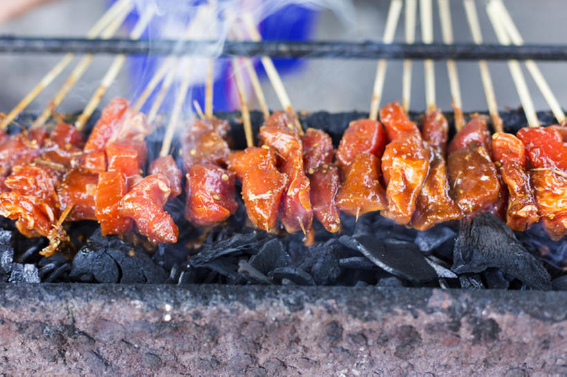 无人,横图,室内,鱼,食品,木炭,竹签,烟,取食签,海产,烹调,bj175