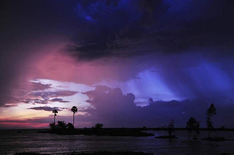 横图,室外,河流,日落,柬埔寨,地形,树,风景,天空,吴哥寺,bj175