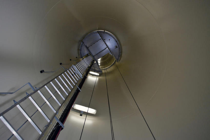 无人,横图,室内,仰视,华盛顿,美国,梯子,墙,灯,摄影,建造,照亮,风轮机,彩图,低角度拍摄,bj175