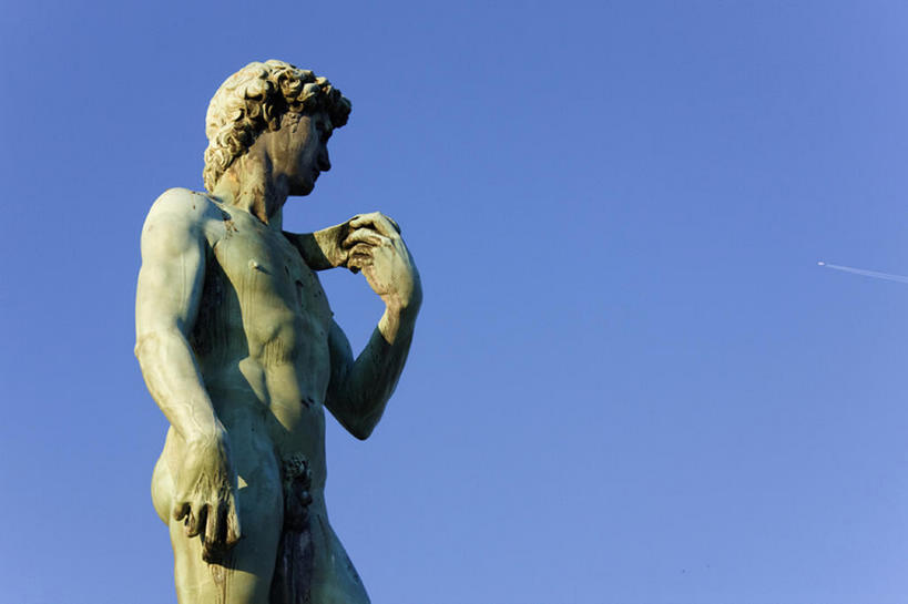 无人,横图,室外,留白,意大利,佛罗伦萨,艺术,雕像,符号,历史,蓝色,蓝天,天空,摄影,托斯卡纳区,米开朗琪罗,彩图,bj175