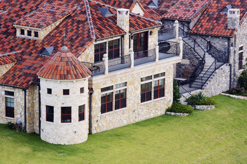 无人,家,横图,室外,白天,草地,草坪,石头,别墅,建筑,美国,城堡,房屋,古典,砖墙,草,绿地,摄影,建造,旧的,华贵,房地产,古典风格,德克萨斯,彩图,bj175