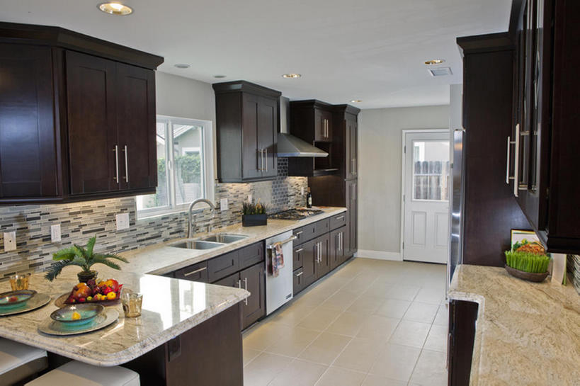 无人,家,横图,室内,白天,厨房,美国,一排,整齐,灶台,公寓,干净,现代,排列,摄影,风格,队列,加利福尼亚,房地产,开放式厨房,彩图,bj175